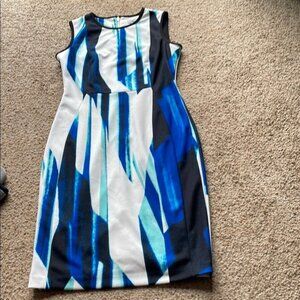 Calvin Klein Blue and Black Sleeveless Dress size 6